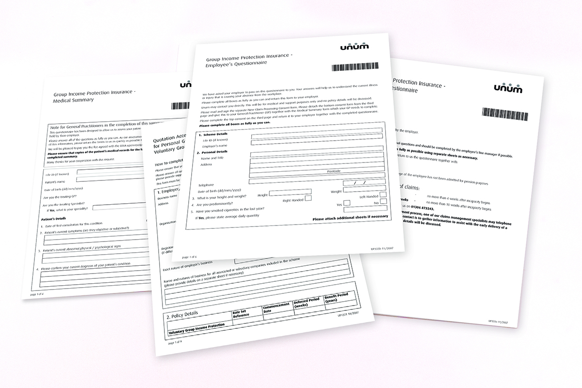 unum application forms